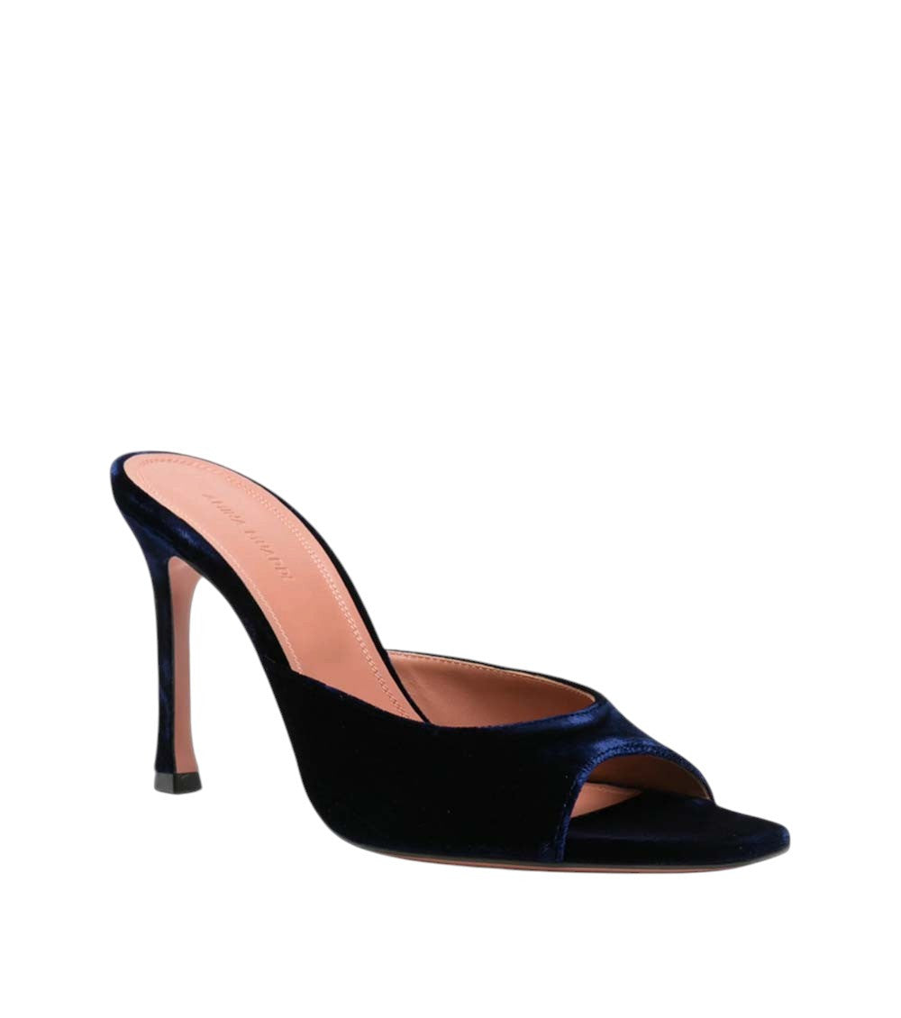 Blue Alexa Velvet Heels 2