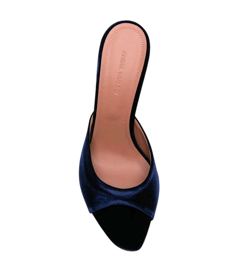 Blue Alexa Velvet Heels 4