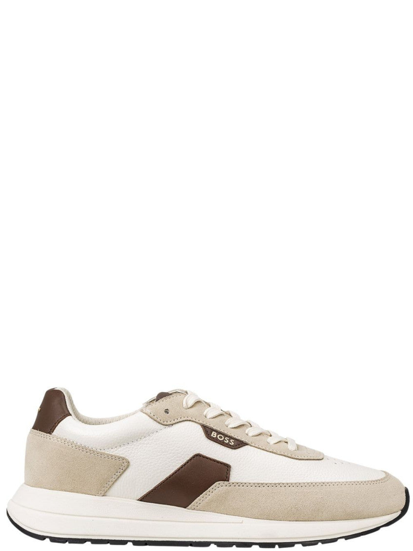 Beige Color Block Sneakers 1
