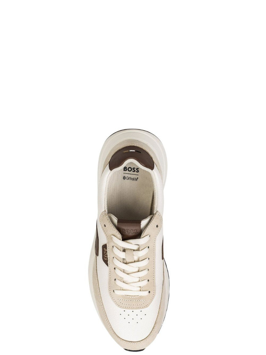 Beige Color Block Sneakers 3