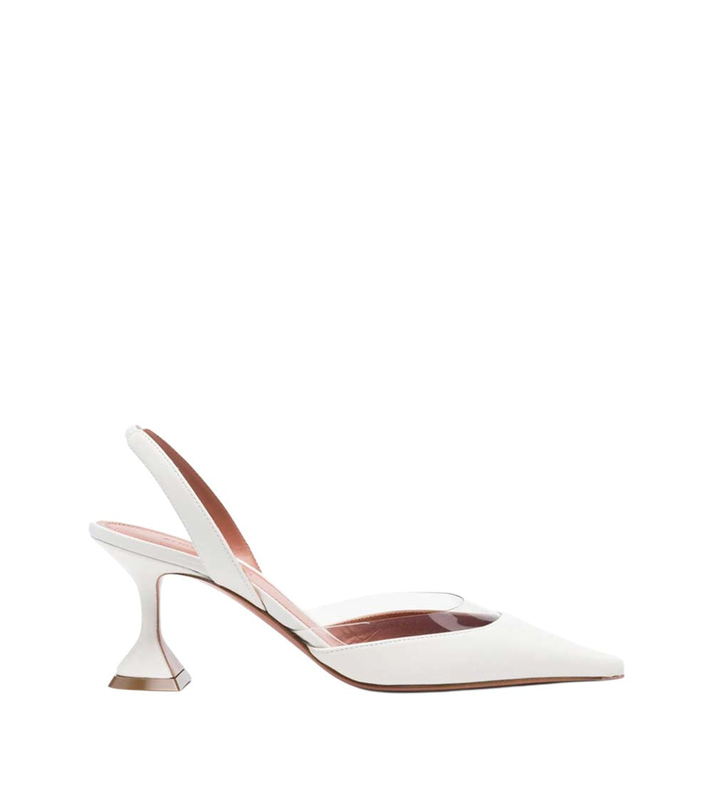 White Slingback Lara Pumps 1