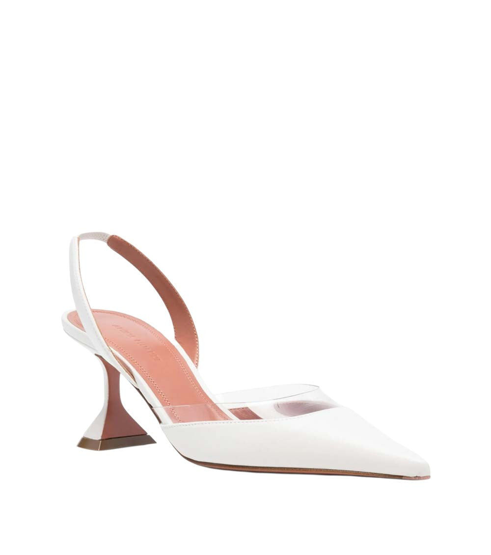 White Slingback Lara Pumps 3
