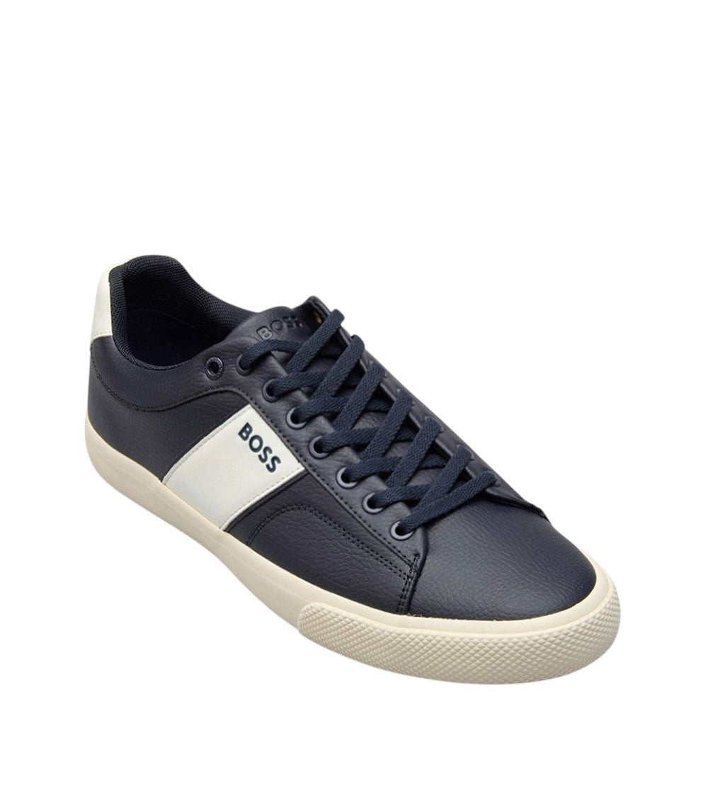 Blue Logo Leather Sneakers 2