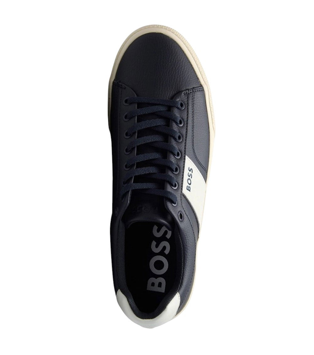 Blue Logo Leather Sneakers 3