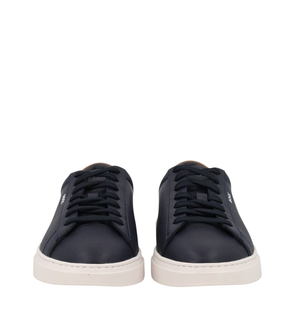 Blue Logo Leather Sneakers 4