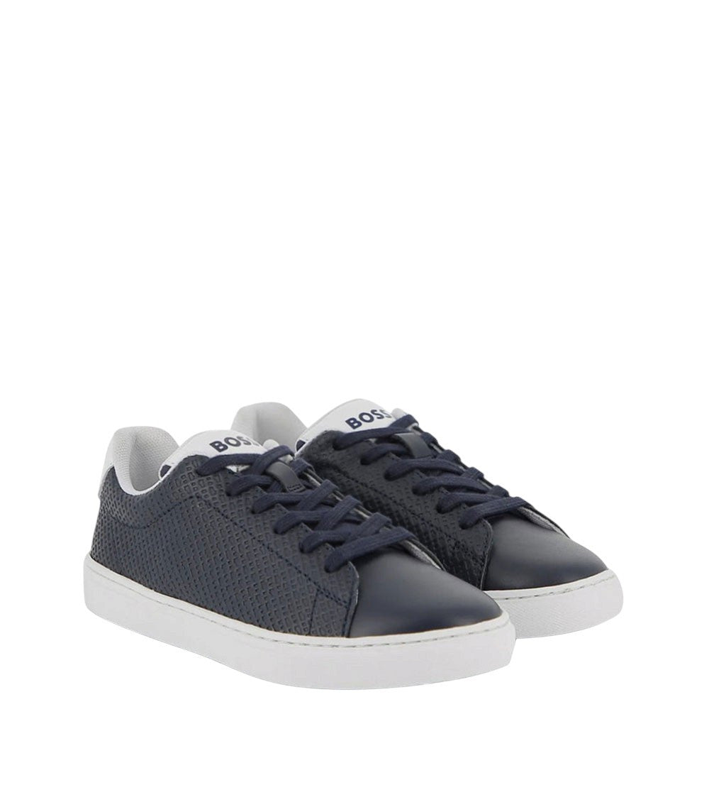 Boys Blue Textured Sneakers 2
