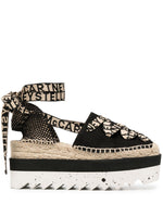 Black Gaia Platform Espadrille Sandals 1