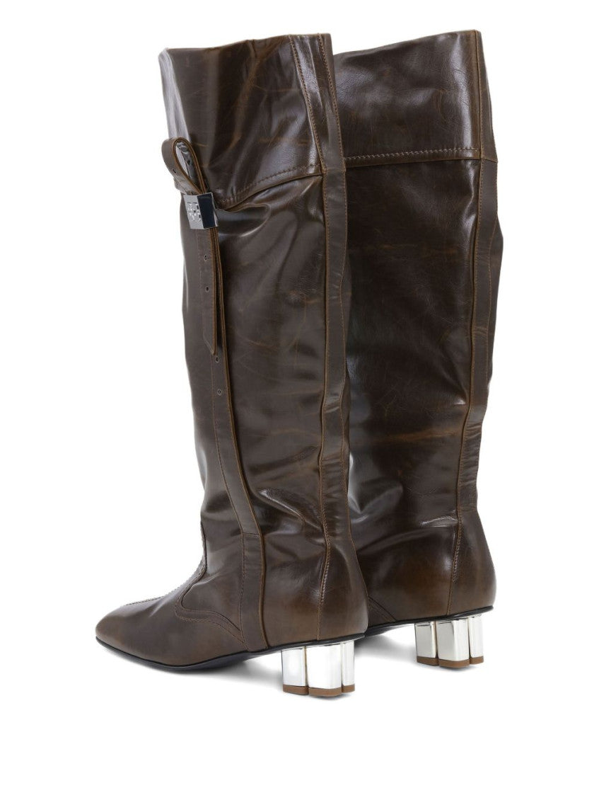 Dark Olive Knee Boots 2