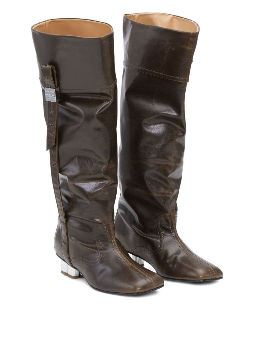 Dark Olive Knee Boots 3
