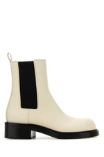 White Leather Cliff Ankle Boots 1