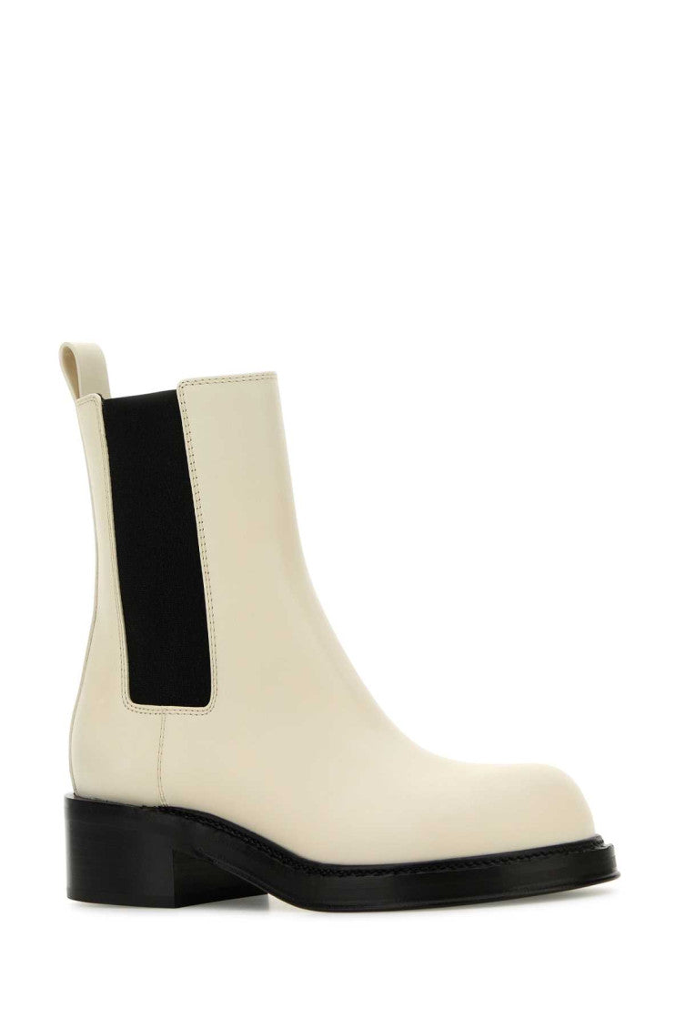 White Leather Cliff Ankle Boots 2