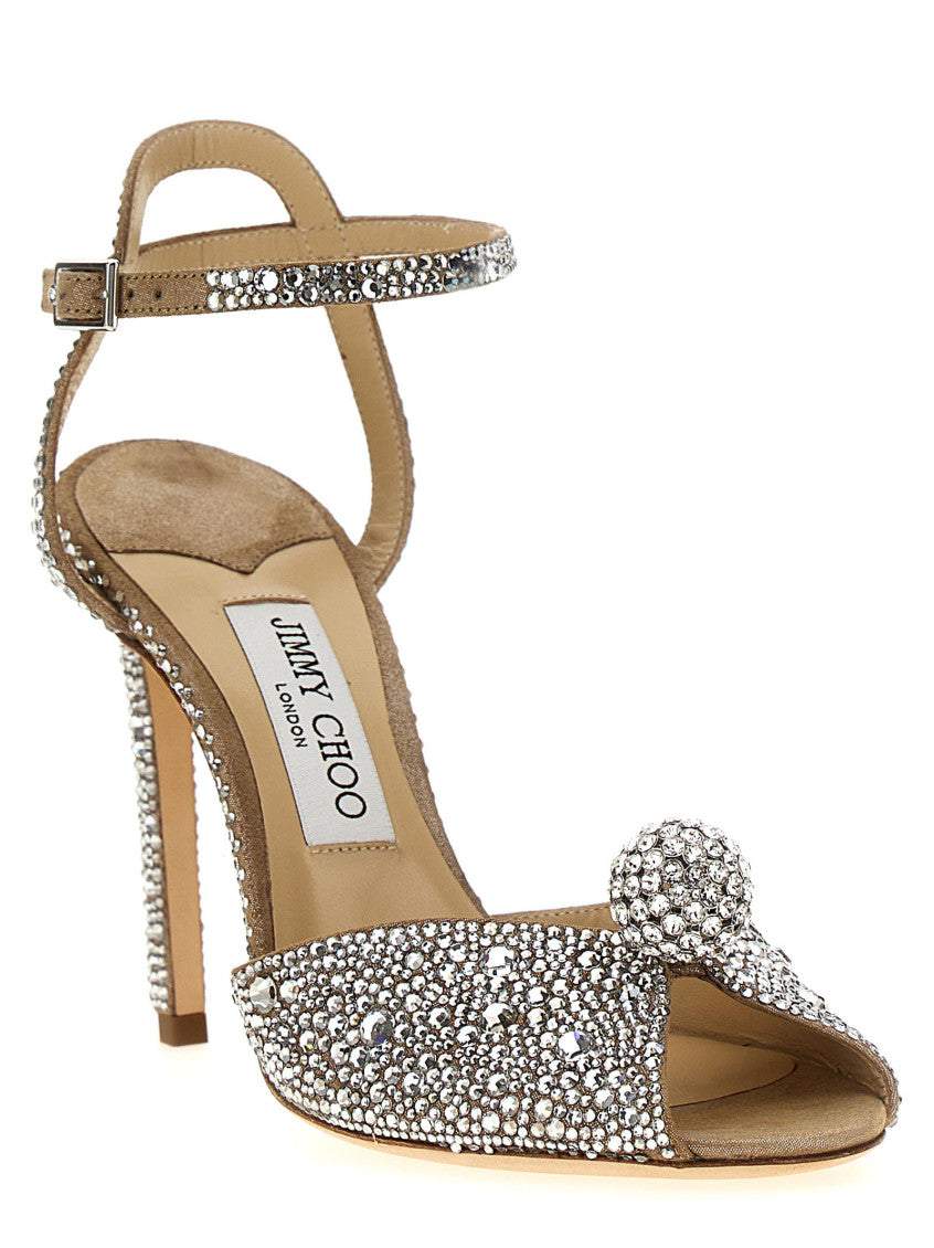 Beige Crystal Sacora Heels 2