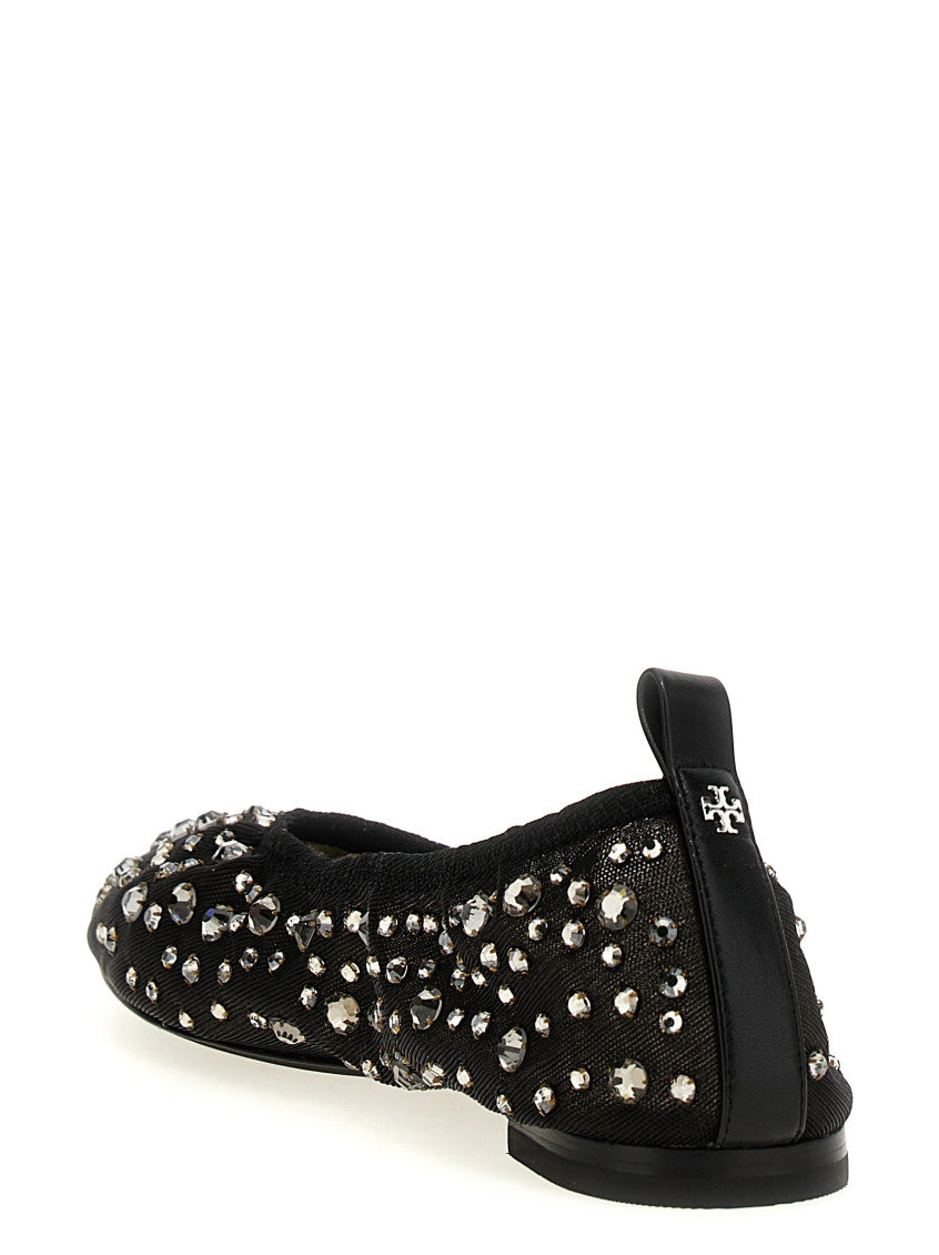 Black Crystal Ballet Flats 3