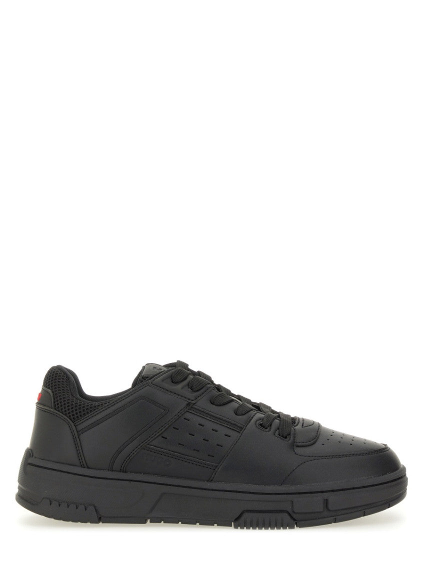 Black Solid Mesh Sneakers 1