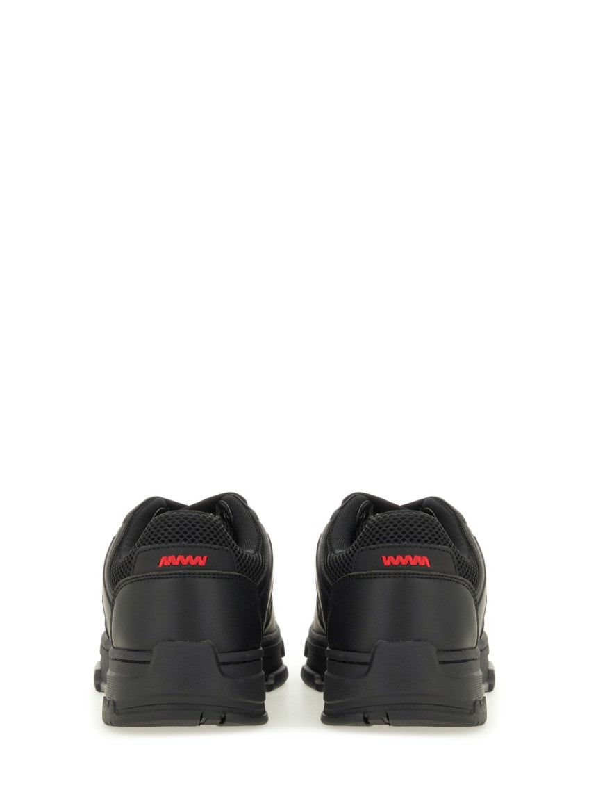 Black Solid Mesh Sneakers 3