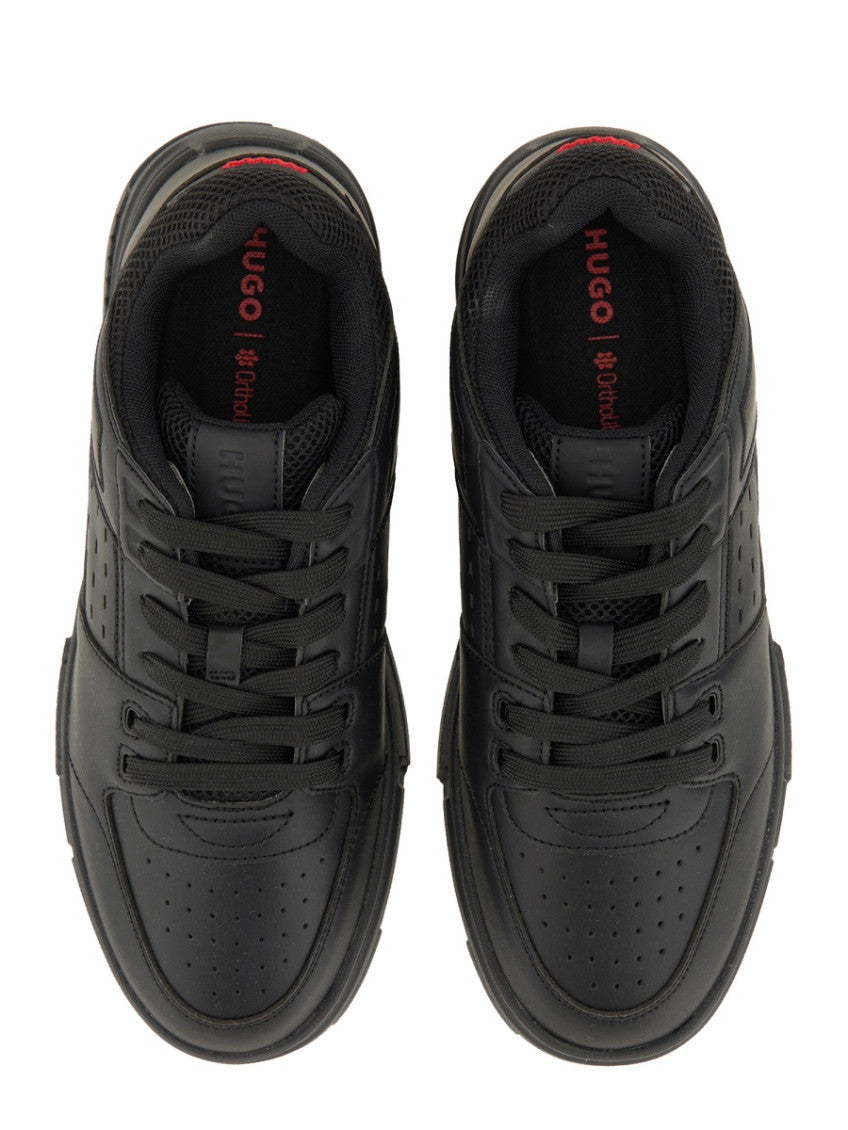 Black Solid Mesh Sneakers 6