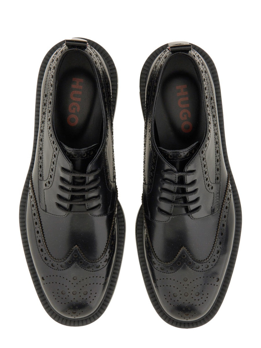 Black Leather Lace Up Shoes 6