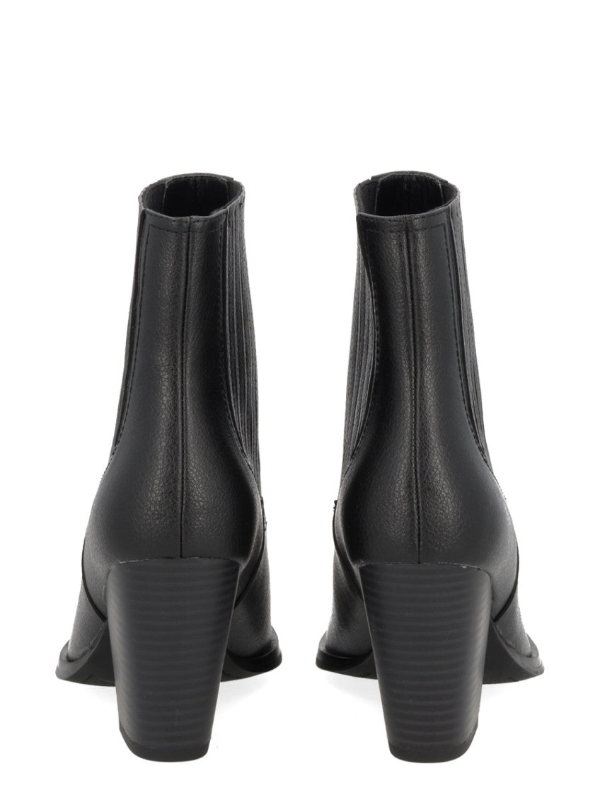Black Textured Camperos Boots 4