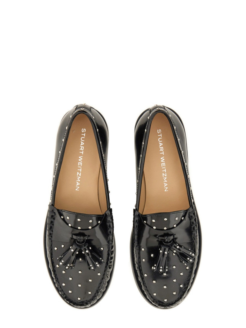 Black Studded Tassel Loafers 5