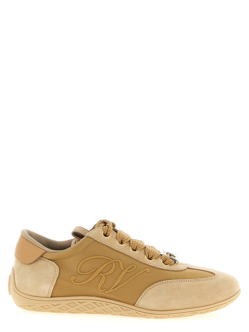 Beige Logo Sneakers 1
