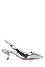 Silver Slingback Pumps 1