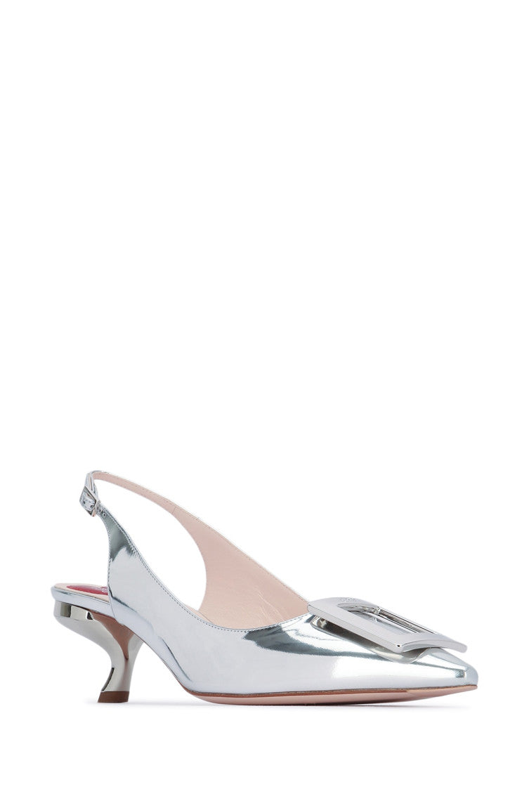 Silver Slingback Pumps 2