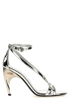 Silver  Ankle Strap Heel 1