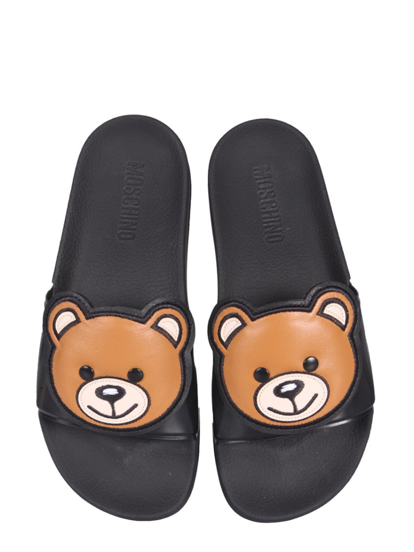 Black Slip On Slides 2