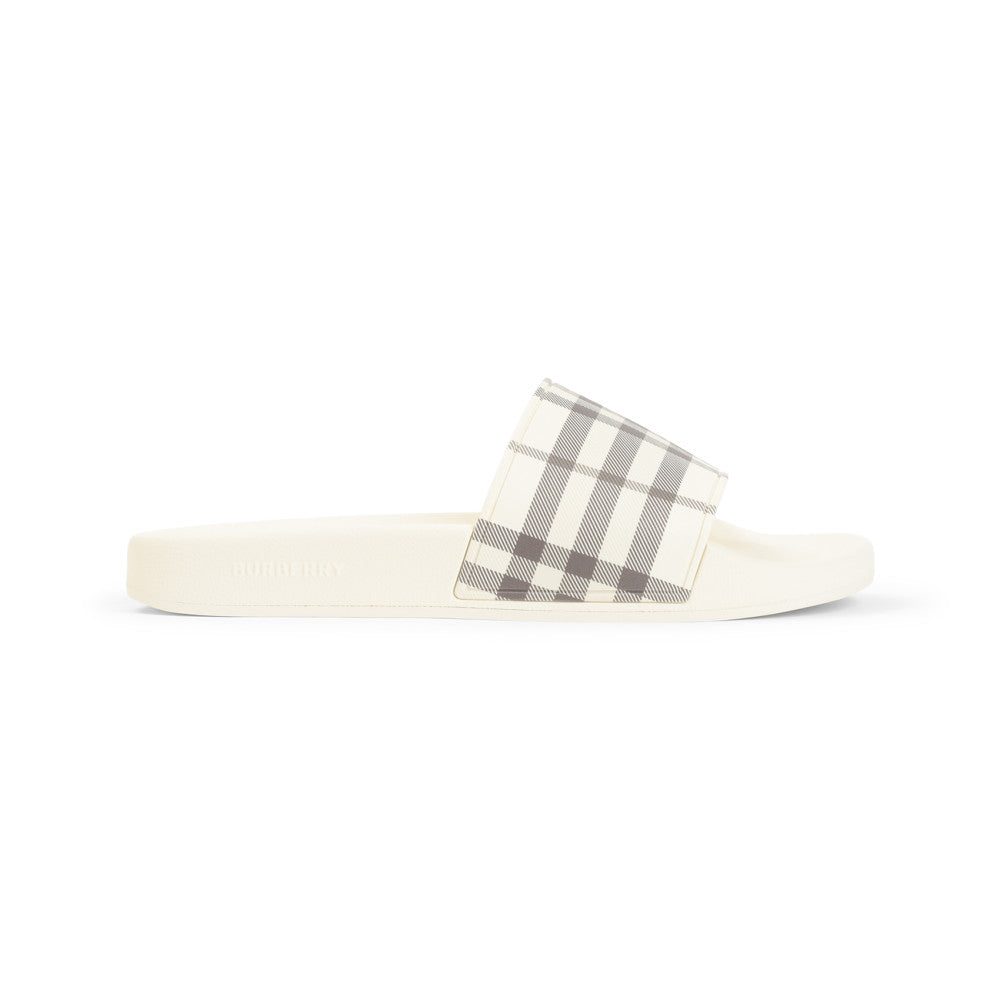 Beige Checks Furley Slides 1