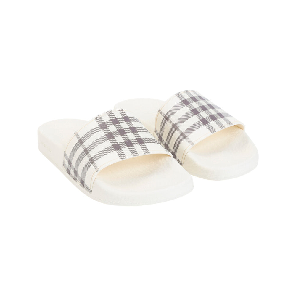 Beige Checks Furley Slides 3