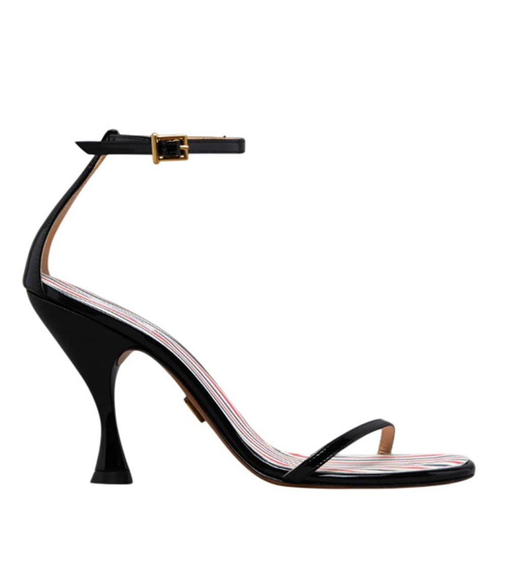 BlackWhite Open Toe Heels 1