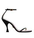 BlackWhite Open Toe Heels 1