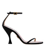 BlackWhite Open Toe Heels 1