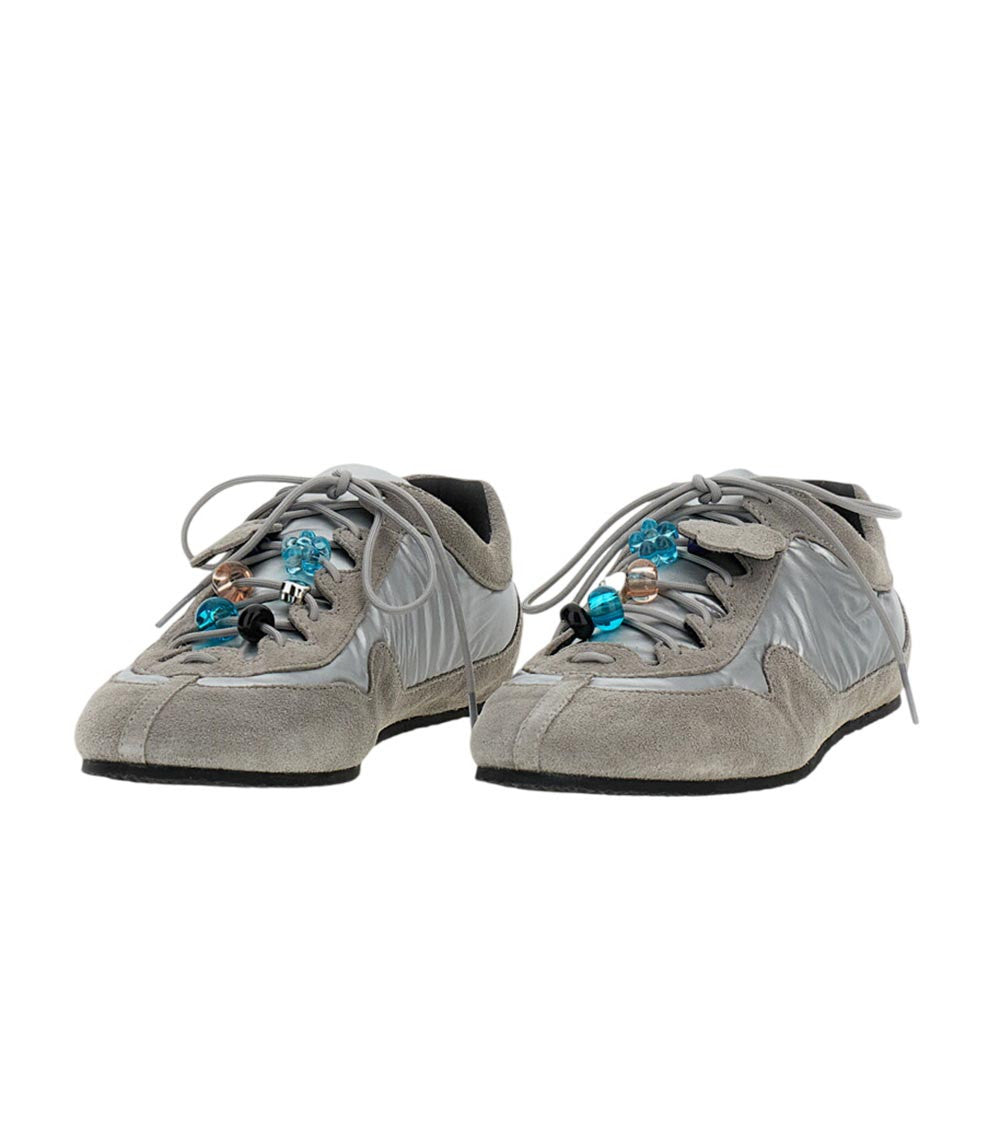 Grey Lace Up Sneakers 2