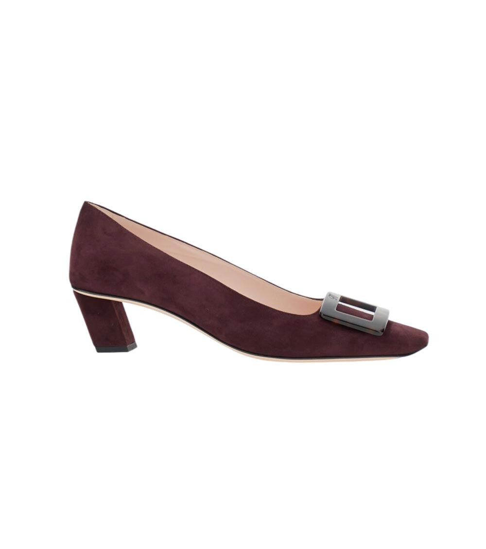 Maroon Square Toe Pumps 1