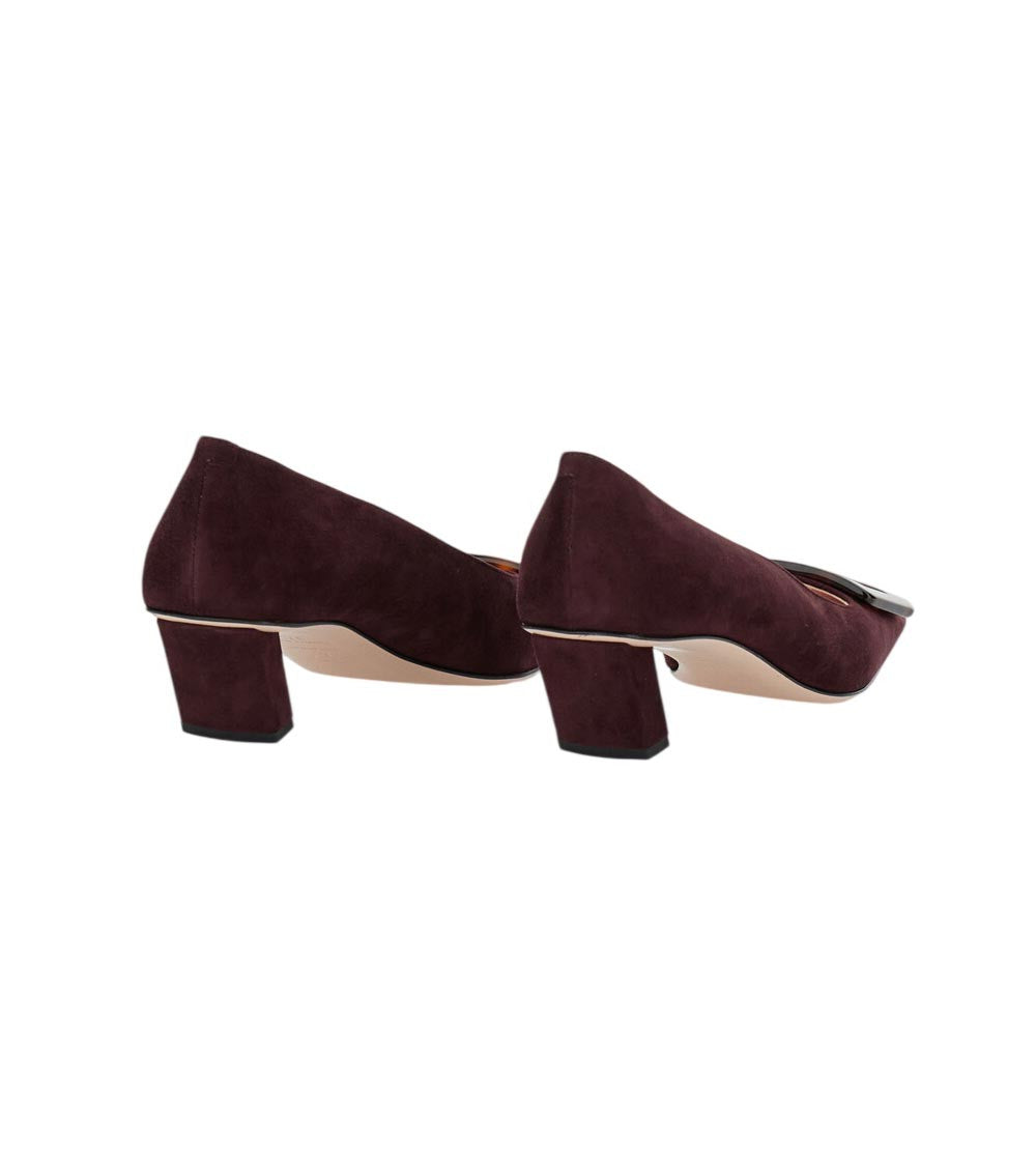 Maroon Square Toe Pumps 3