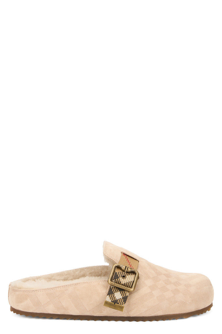 Light Pink Checks Mules 1