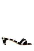 BlackWhite Slip On Mules 1