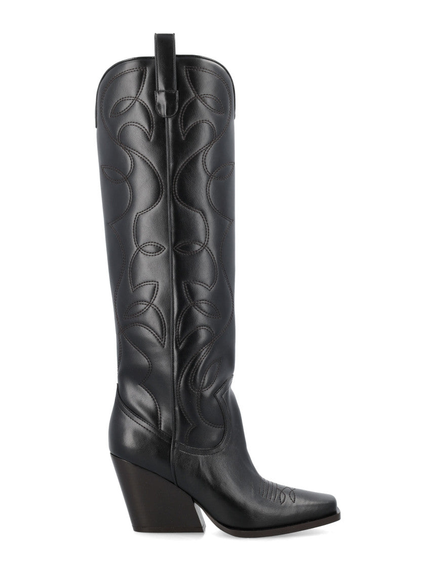 Black Embroidered Boots 1