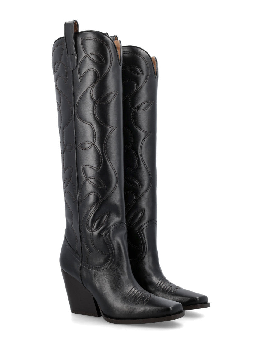Black Embroidered Boots 2