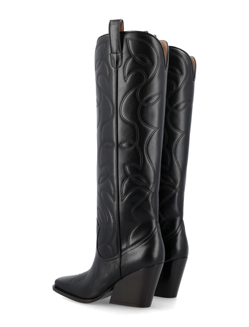 Black Embroidered Boots 4