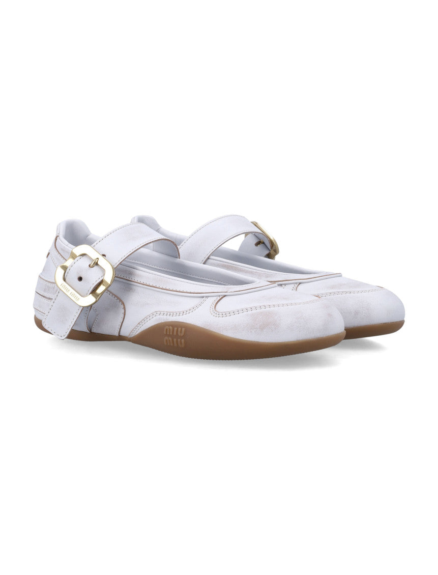 Off White Logo Ballet Flats 2