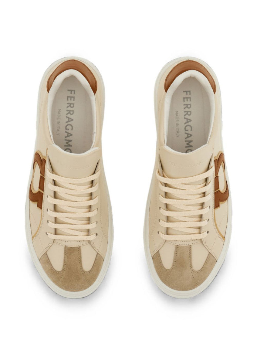Beige Lace Up Sneakers 3