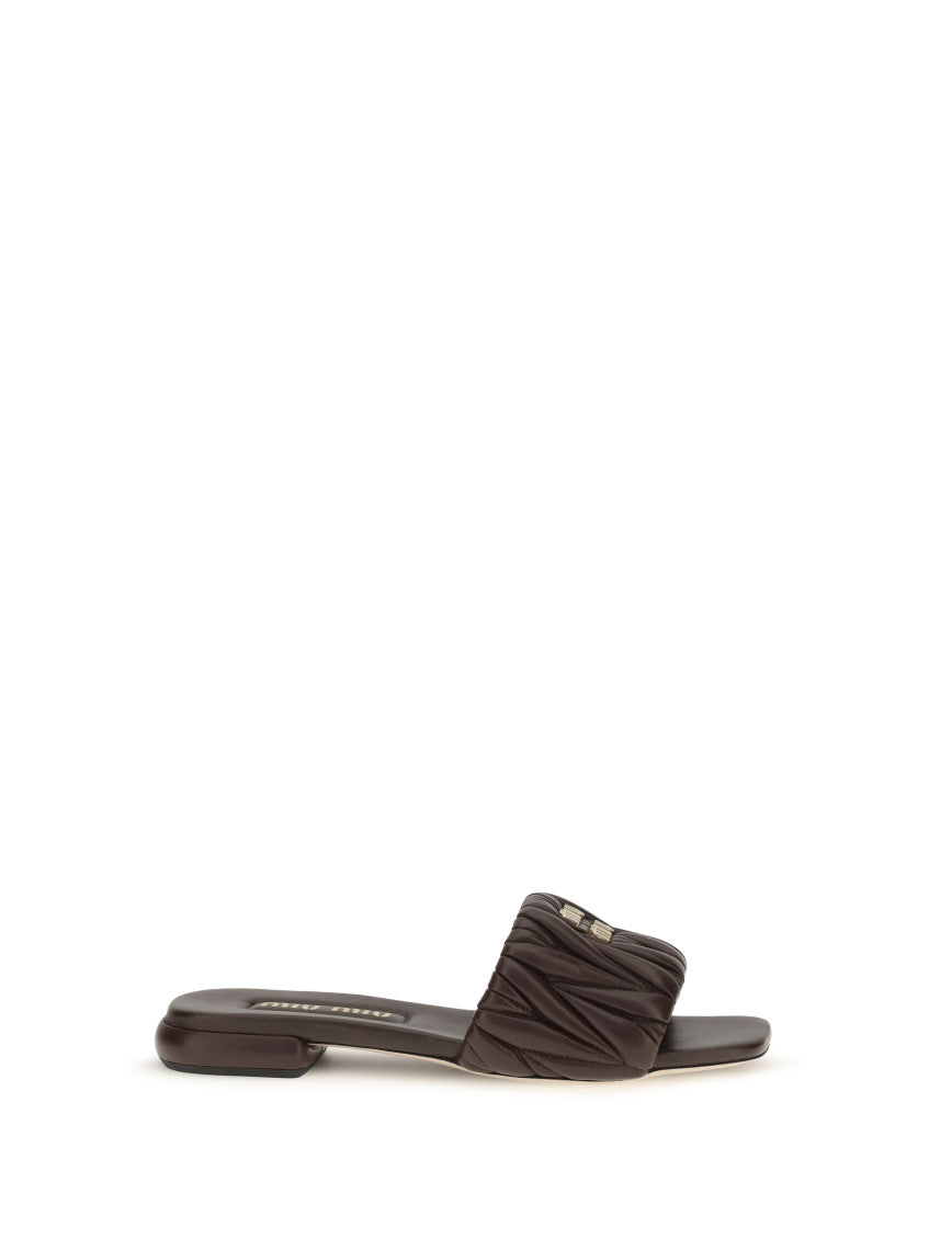 Dark Brown Logo Sandals 1