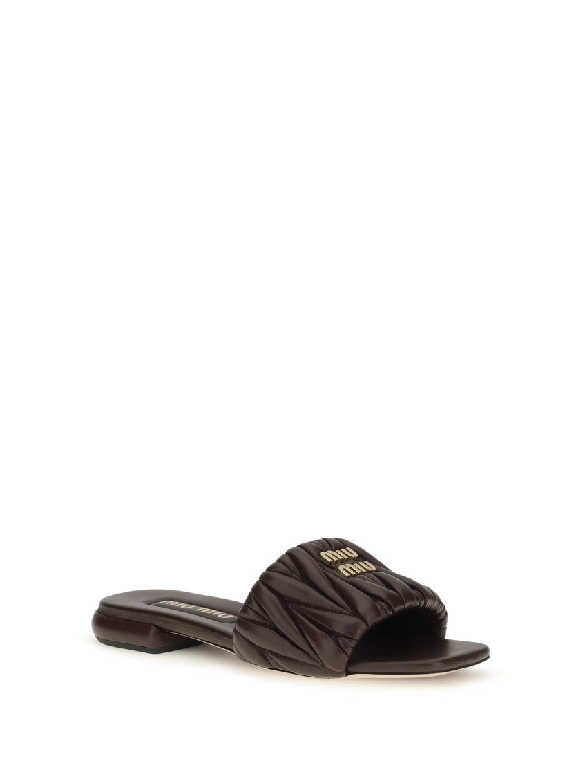 Dark Brown Logo Sandals 2