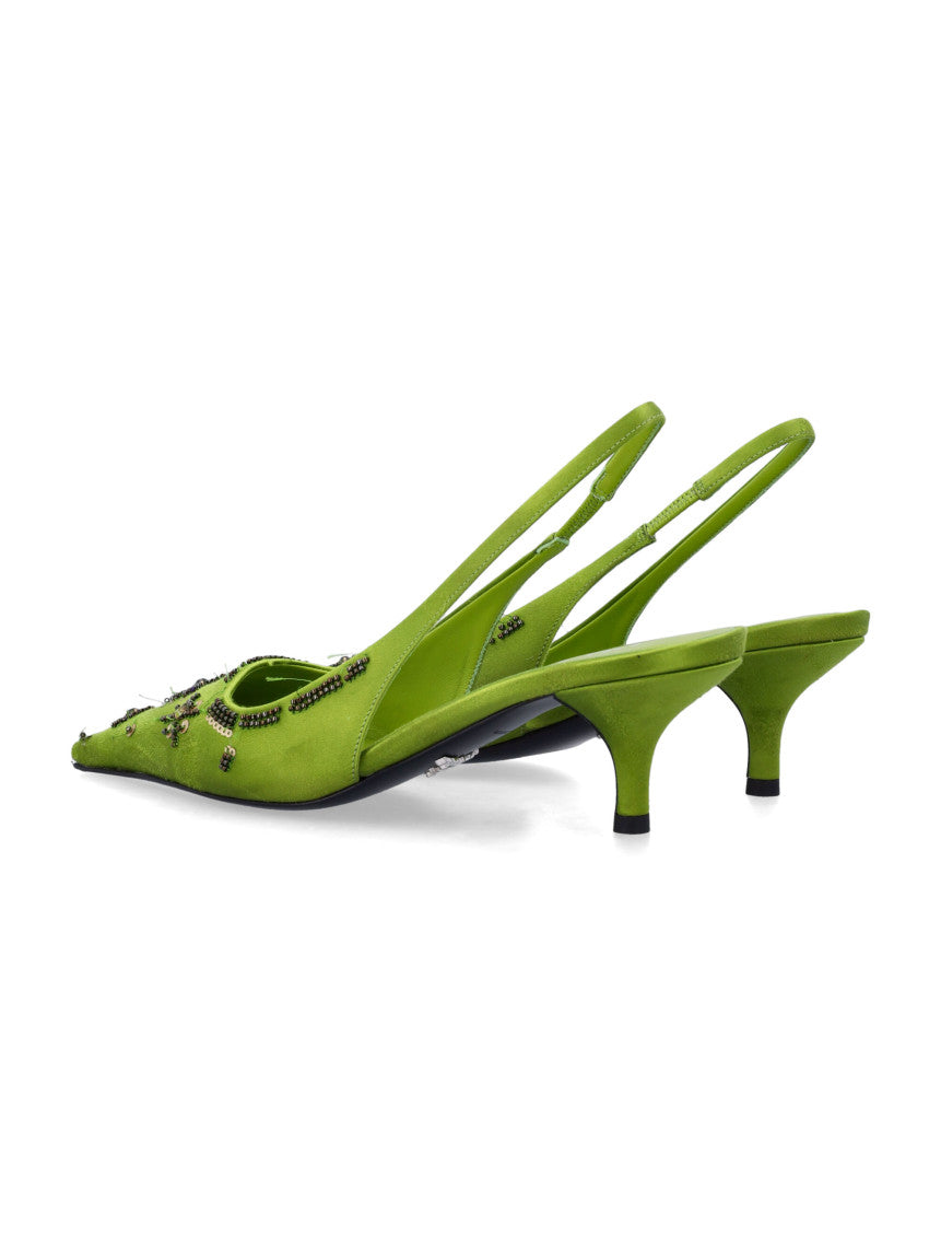 Green Slingback Pumps 3