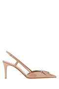 Peach Leather Pumps 1
