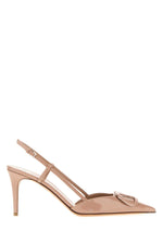 Peach Leather Pumps 1