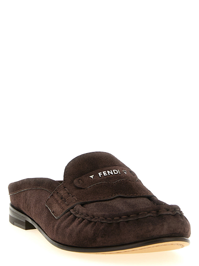 Brown Logo Loafer Mules 2
