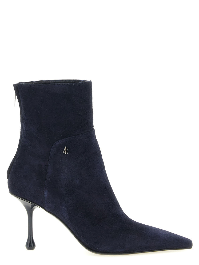 Navy Blue Zipper Boots 1